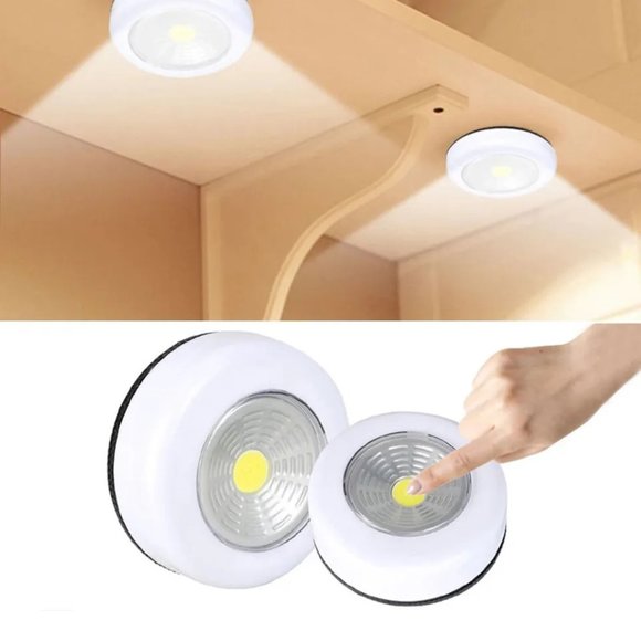 Lot Of 4 LED Night Light Push Stick On Wireless Closet Cordless Battery Operated - Picture 9 of 11